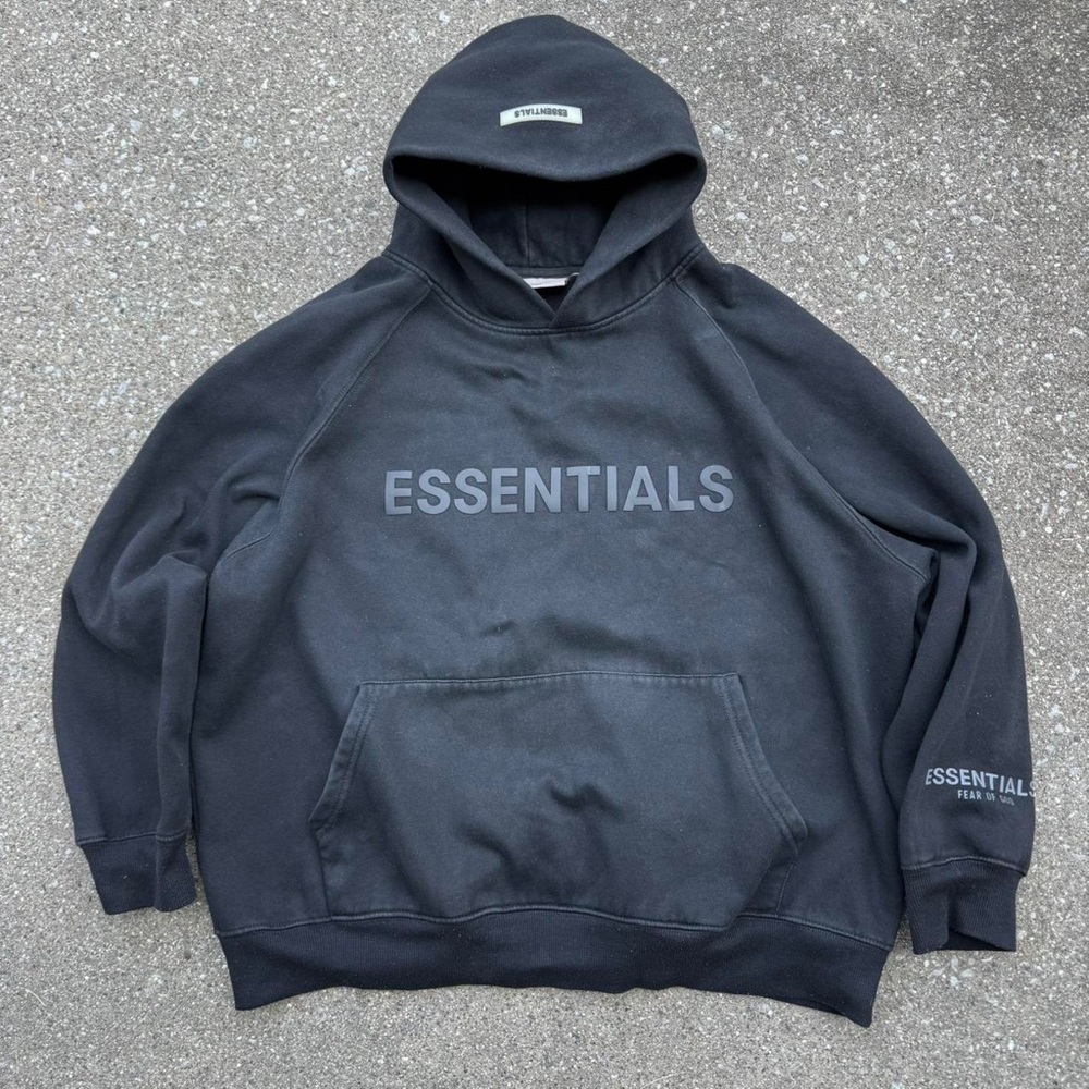 Essentials Black Sweatshirt Minimalist Pullover